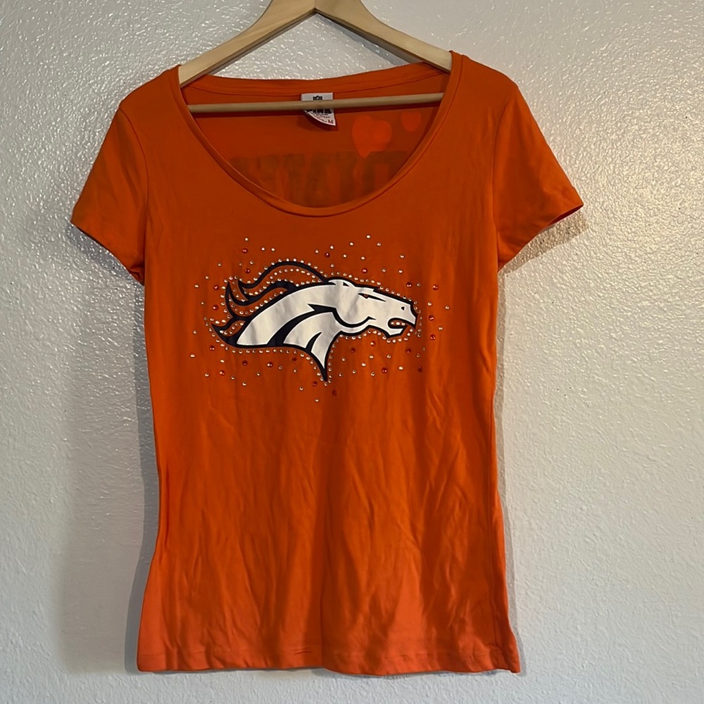Orange Bronco shirt by PINK. Size Med